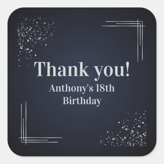 Thank you Custom 18th Birthday Party Favor Sticker (Voorkant)