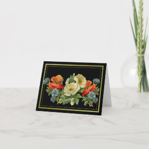 Thank You Custom Vintage Poppy and Cornflowers Bedankkaart