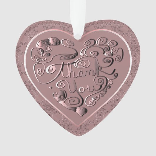 "Thank You" Dusty Rose Acrylic Ornament (devant)