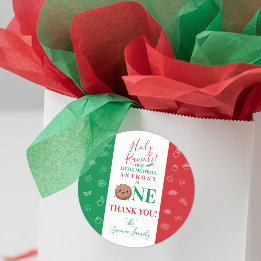 Thank You First Birthday Party Meatball Ronde Sticker