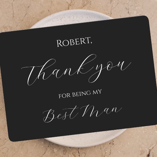 Thank You for Being My Best Man Card Script Bedankkaart