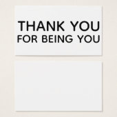 Thank You For Being You Gift Insert Card (Devant & derrière)