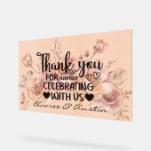 Thank You for Celebrating With Us Wedding Acryl Bord (Hoek)