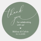 Thank you for celebrating with us Wedding Sticker (Devant)