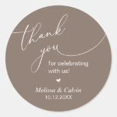 Thank you for celebrating with us Wedding Sticker (Devant)