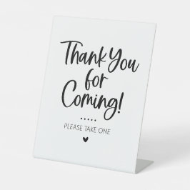 Thank You for Coming Favor Table Sign Reclamebord Met Voetstuk