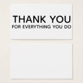 Thank You For Everything You Do Gift Insert Card (Devant & derrière)