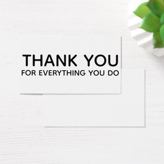 Thank You For Everything You Do Gift Insert Card Visitekaartjes (Bureau)