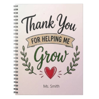 Thank You for Helping Me Grow Personalized Notitieboek