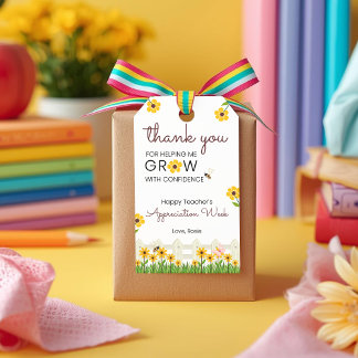 Thank You for Helping Me Grow with Confidence Cadeaulabel