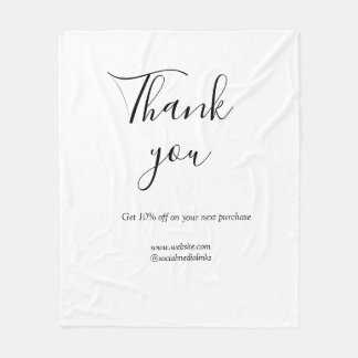 Thank you for order discount code website social b fleece deken