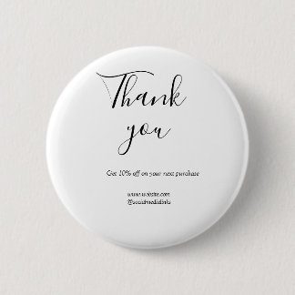 Thank you for order discount code website social b ronde button 5,7 cm