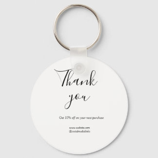Thank you for order discount code website social b sleutelhanger
