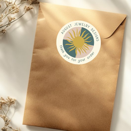 THANK YOU FOR ORDERING Sun Modern Cute CUSTOM Ronde Sticker