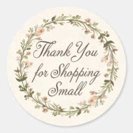 Thank You for Shopping Small Round Sticker 