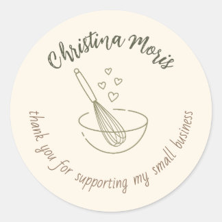 Thank You For Supporting my Small Vegan Bakery Ronde Sticker