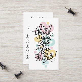 Thank You For Your Order Business Cards Contactkaartje