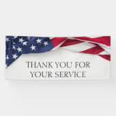 THANK YOU for your service American Flag  Spandoek (Horizontaal)