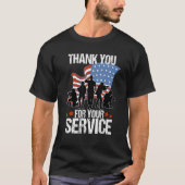 Thank You For Your Service American Flag Veterans T-shirt (Voorkant)