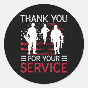 Thank You For Your Service Memorial Day Ronde Sticker