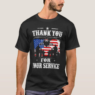 Thank You For Your Service Patriotic Veterans Day T-shirt