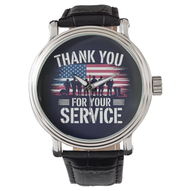 Thank You for Your Service: Veterans Day 2025  Horloge (Voorkant)
