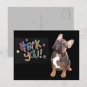 Thank you Französische Bulldogge Postkarte Briefkaart (Voorkant / Achterkant)
