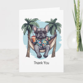 Thank You French Bulldog In Hawaiian Top Bedankkaart
