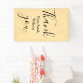 Thank you from add name yellow Pastel boho wedding Spandoek (Insitu)