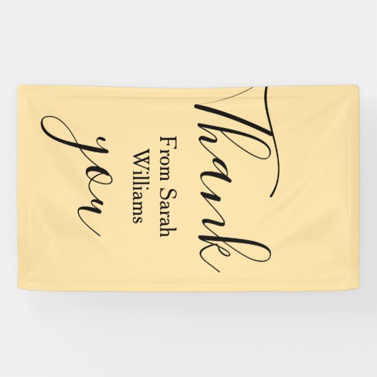 Thank you from add name yellow Pastel boho wedding Spandoek (Horizontaal)