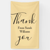 Thank you from add name yellow Pastel boho wedding Spandoek (Verticaal)