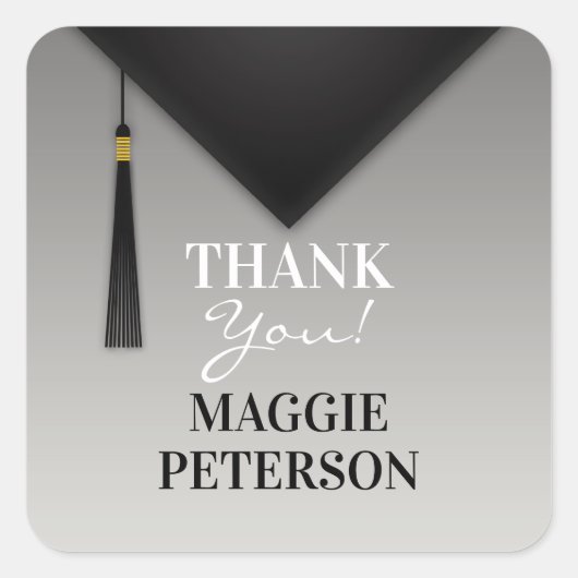 Thank You Graduation Black Hat Tassel Sticker (Devant)