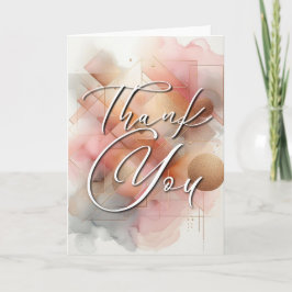 Thank You Greeting Card - Watercolor Abstract Geom Kaart