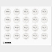 Thank You Handgeschreven Script Sjabloon Marble Ch Ronde Sticker (Vel)