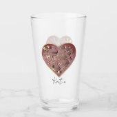 "Thank you" Heart Glass Cup Glas (Voorkant)