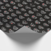 Thank you & heart in 44langs as WH ♡shaped pattern Cadeaupapier (Hoek)