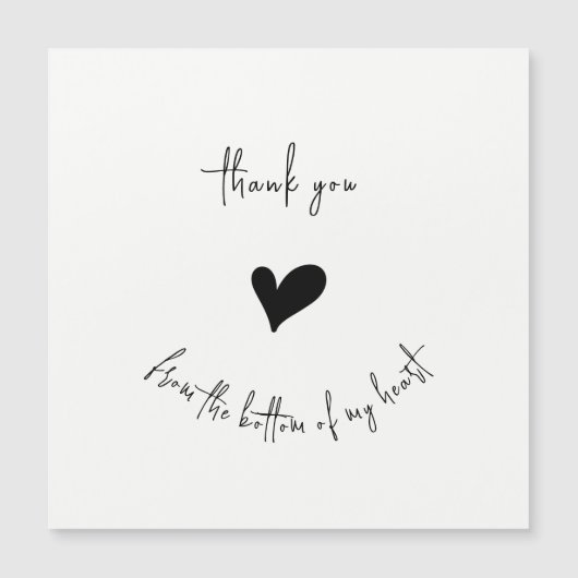 Thank You Heart Minimalist Magnetic Card (Voorkant)