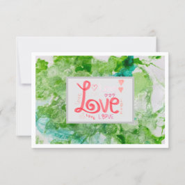 Thank You Love Notecard 3.5" x 5" - Groen Bedankkaart