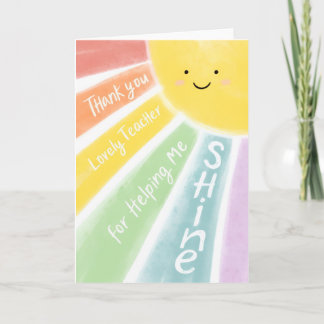 Thank You Lovely Teacher for Shining Card  Kaart