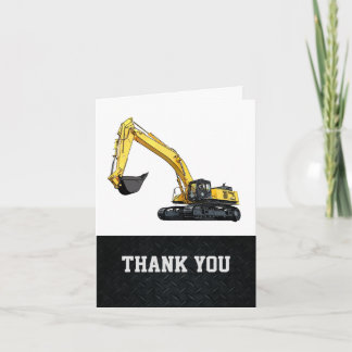 Thank You Men's Excavator Note Card Construction Bedankkaart