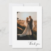 Thank You Modern Vertical Photo Wedding Bedankkaart (Voorkant)