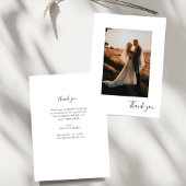 Thank You Modern Vertical Photo Wedding Bedankkaart