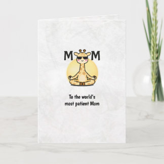 Thank You Mom Giraffe Yoga Mother’s Day Greeting Kaart