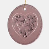 Thank you on dusty rose Ornament (Links)