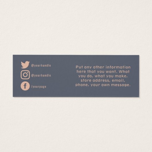 Thank you order, rustic social media insert card (Dos)
