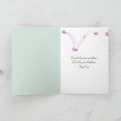 Thank You Pink Orchids On Green Bamboo Kaart (Binnen)