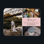 Thank You Pink Photo Collage Wedding<br><div class="desc">Pink and black thank you design wedding thank you magnets featuring three of your favorite wedding. Show your family and friends your appreciation for being a part of your wedding celebration with one of these beautiful keepsakes Customize with your short message and names Contact me through the button below if...</div>