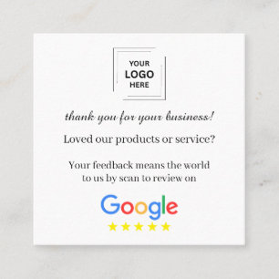 Thank You QR Code Review Marketing Stijl Vierkante Visitekaartje