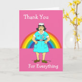 Thank You Rainbow Nurse Kaart (Gele Bloem)
