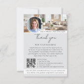 Thank You Review Request with QR Code Photo Grey Kaart (Voorkant)